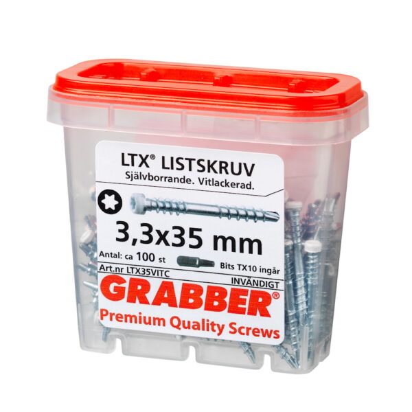 LISTSKRUV 3,3x35 VIT 100st