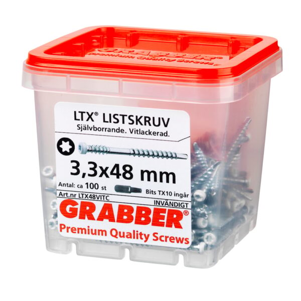 LISTSKRUV 3,3x48 VIT 100st